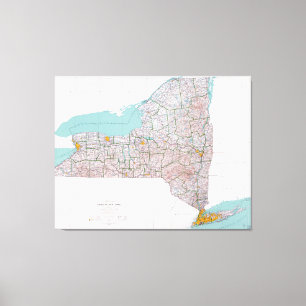 Map of the State of New York (1976) Canvas Print