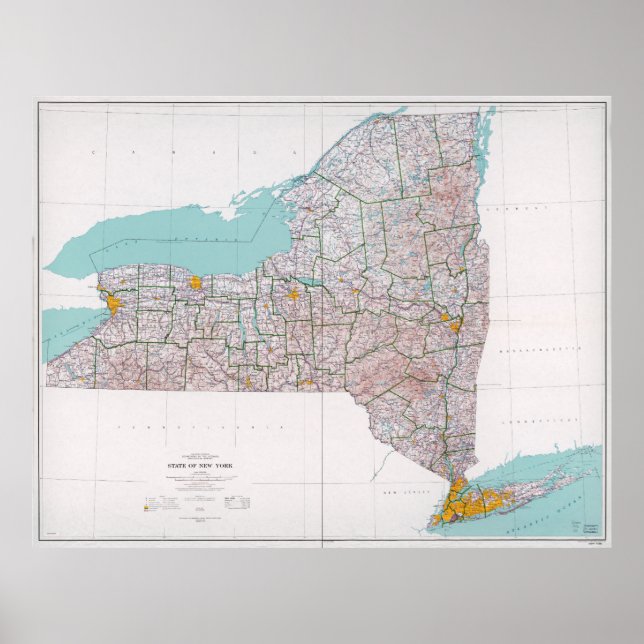 Map of the State of New York (1976) Poster (Front)