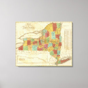 Map Of The State Of New York Canvas Print