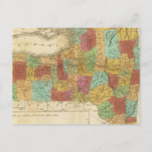 Map Of The State Of New York Postcard