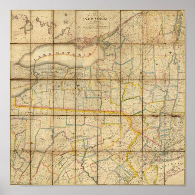 Map of the State of New York Poster (Front)