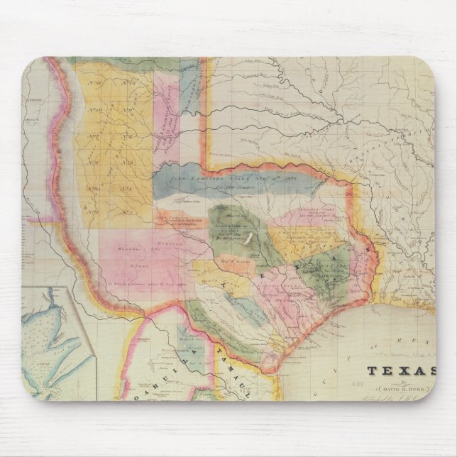Map of the state of Texas | 1835 Mouse Mat (Front)