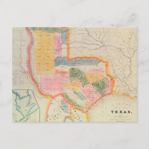 Map of the state of Texas   1835 Postcard