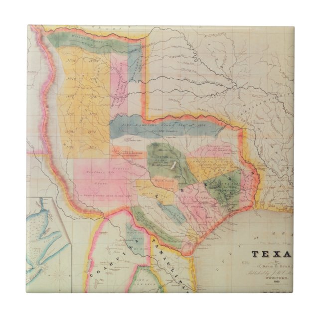 Map of the state of Texas | 1835 Tile (Front)