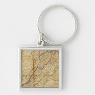 Map of the state of Virginia Key Ring
