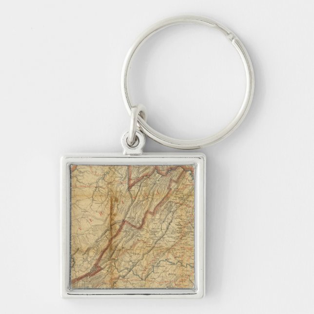 Map of the state of Virginia Key Ring (Front)