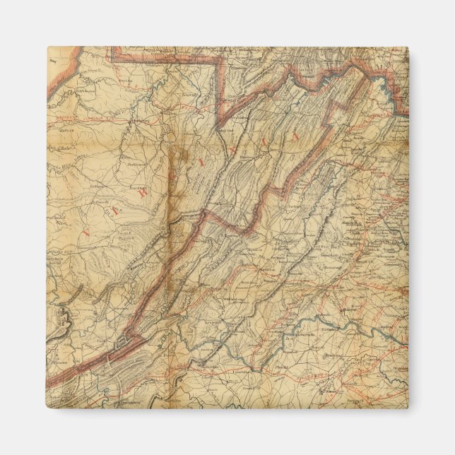 Map of the state of Virginia Magnet (Front)