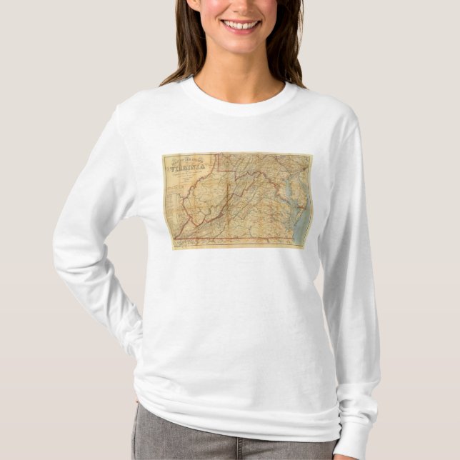 Map of the state of Virginia T-Shirt (Front)