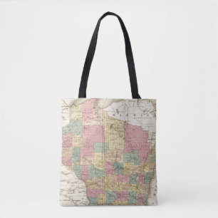Map of the State of Wisconsin Tote Bag