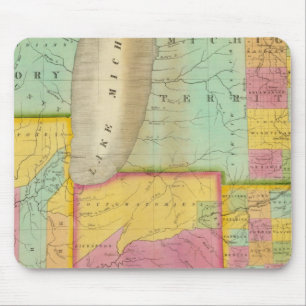 Map of the States Of Ohio Indiana & Illinois Mouse Mat