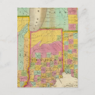 Map of the States Of Ohio Indiana & Illinois Postcard