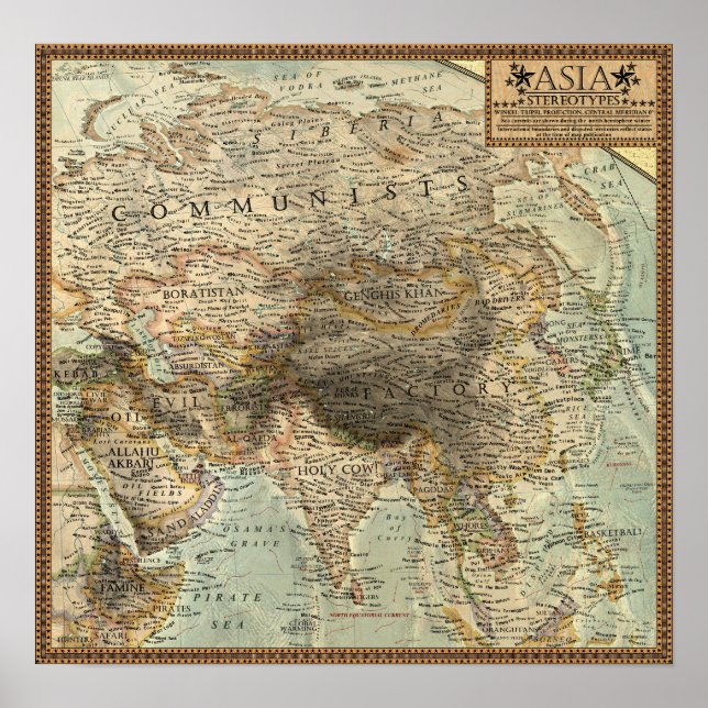 Map of the Stereotypes - Asia Poster (Front)