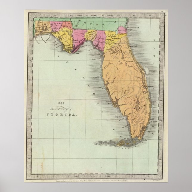 Map of the Territory of Florida 2 Poster (Front)