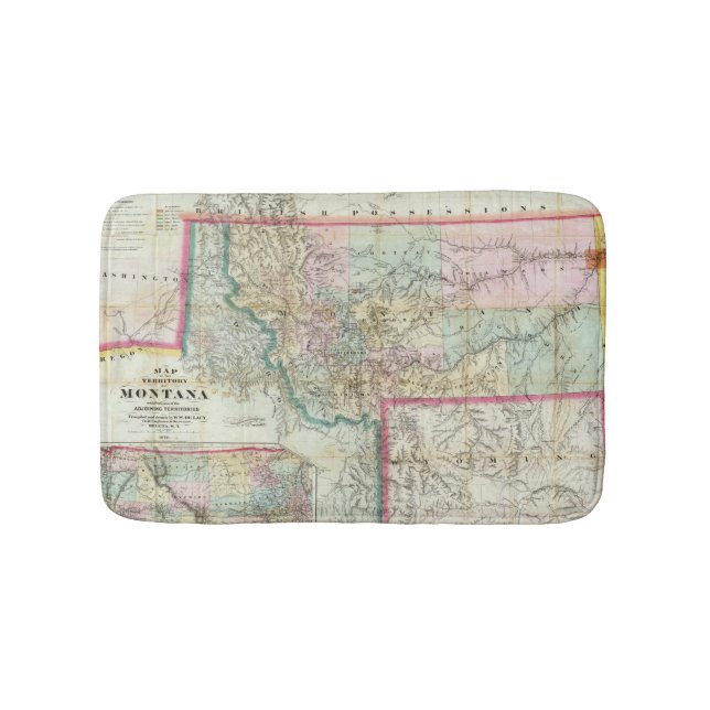 Map Of The Territory Of Montana Bath Mat (Front)