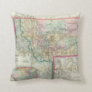 Map Of The Territory Of Montana Cushion