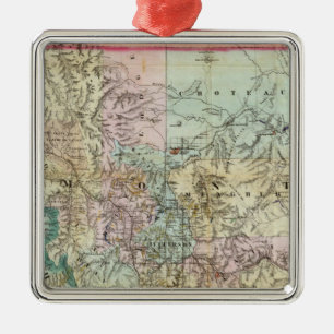 Map Of The Territory Of Montana Metal Tree Decoration