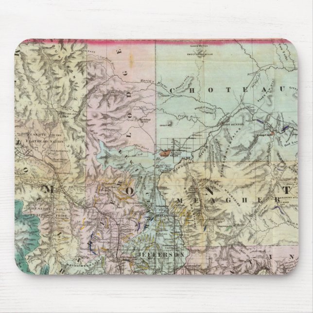 Map Of The Territory Of Montana Mouse Mat (Front)