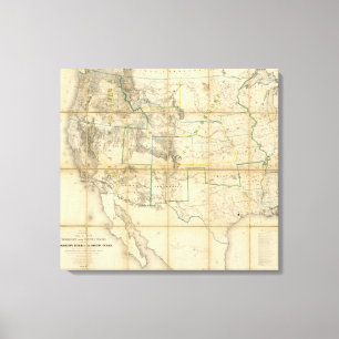 Map Of The Territory Of The United States Canvas Print