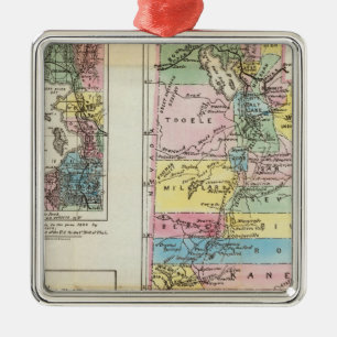 Map of the Territory of Utah Metal Tree Decoration