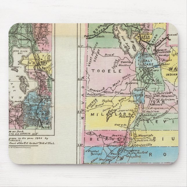 Map of the Territory of Utah Mouse Mat (Front)