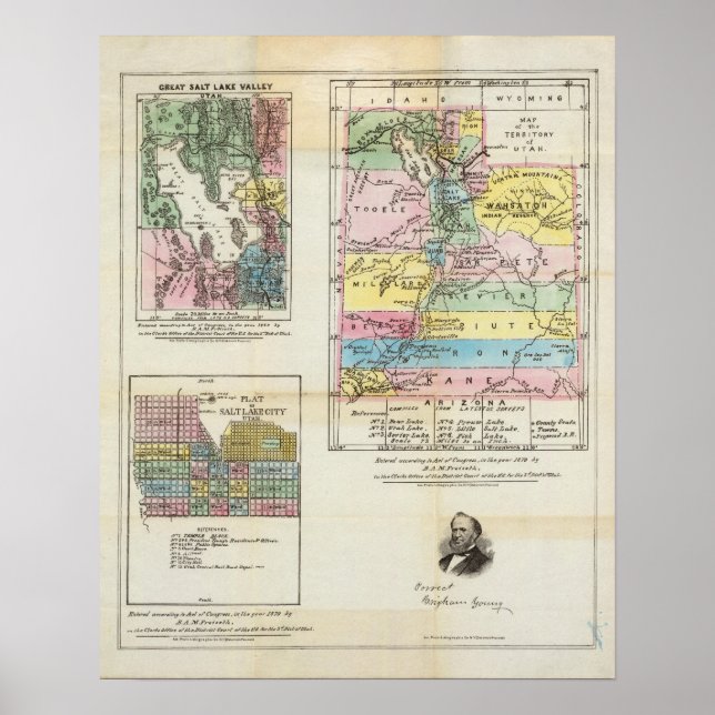 Map of the Territory of Utah Poster (Front)