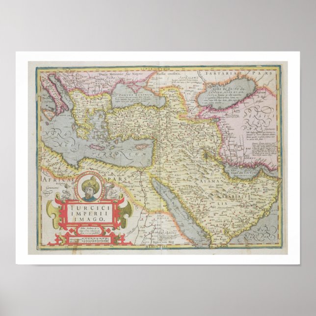 Map of the Turkish Empire, from the Mercator 'Atla Poster (Front)