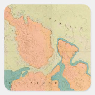 Map Of The Uinkaret Plateau Square Sticker