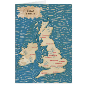 Map of the United Kingdom Vintage Poster