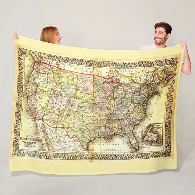 MAP of the UNITED STATED Fleece Blanket (In Situ)