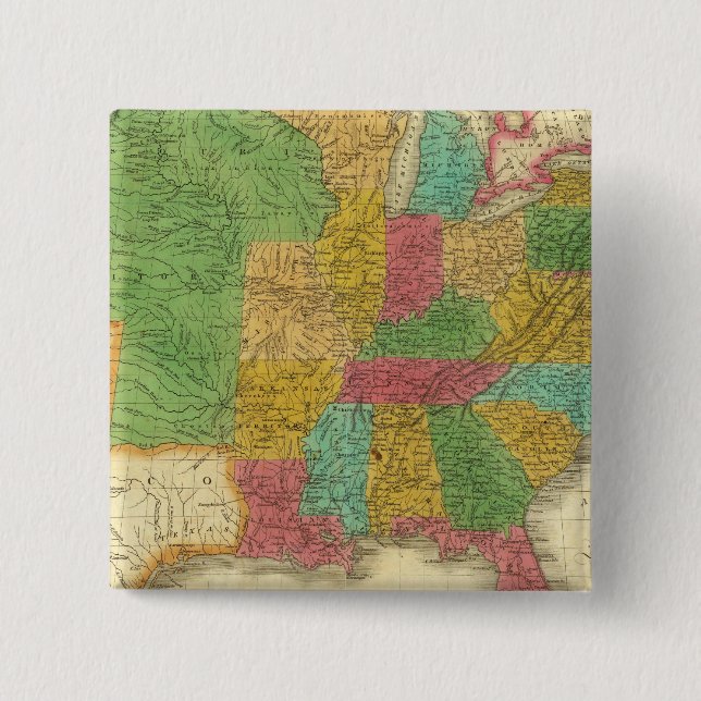 Map of the United States 15 Cm Square Badge (Front)