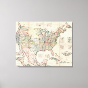Map of The United States 2 Canvas Print