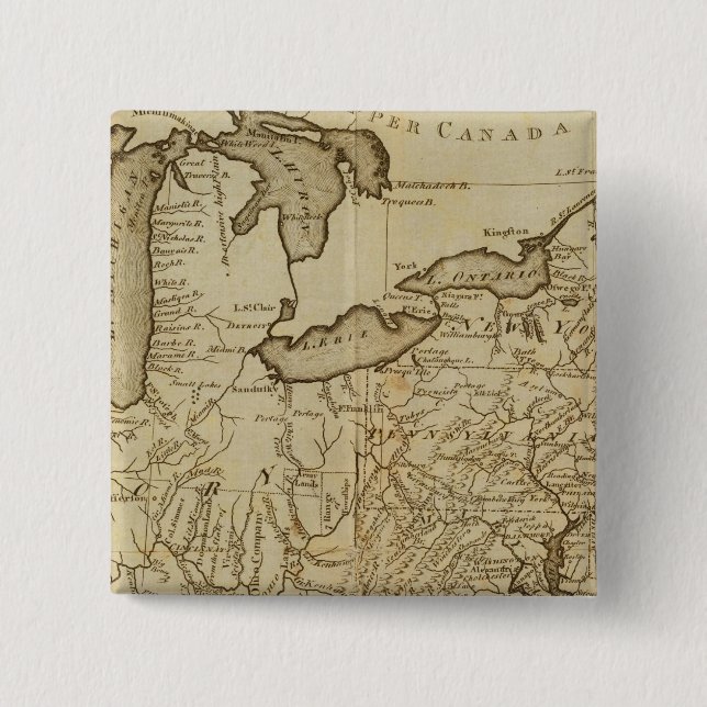 Map of the United States 3 15 Cm Square Badge (Front)