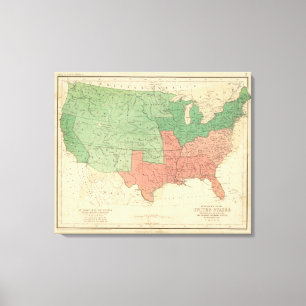 Map of The United States 3 Canvas Print