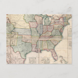 Map of The United States 3 Postcard