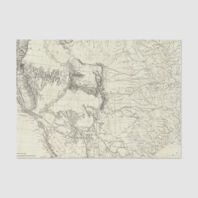 Map Of The United States 4 Tissue Paper (Front)