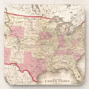 Map of the United States 5 Coaster