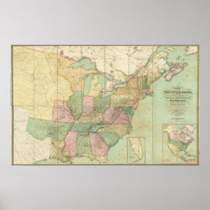 Map of the United States 5 Poster