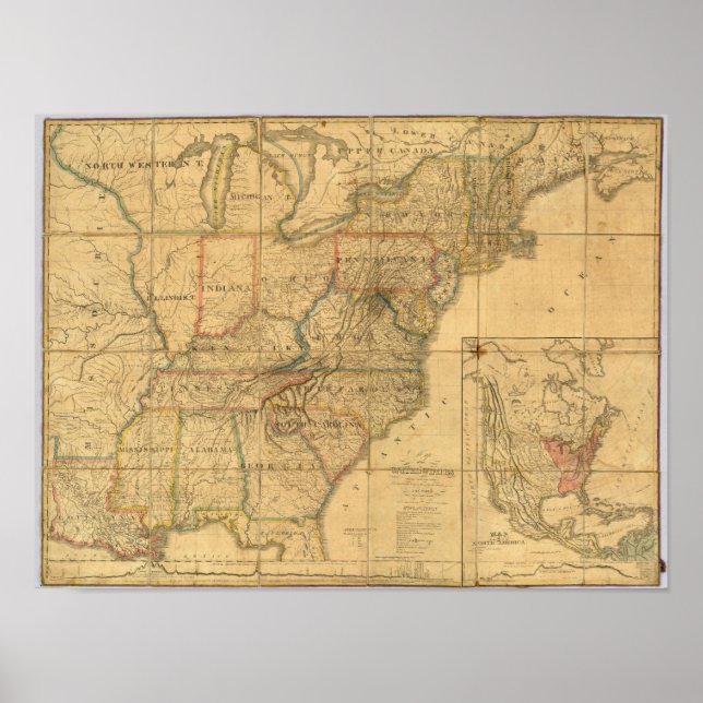 Map of the United States 6 Poster (Front)