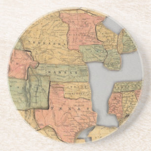 Map of the United States and Canada Coaster
