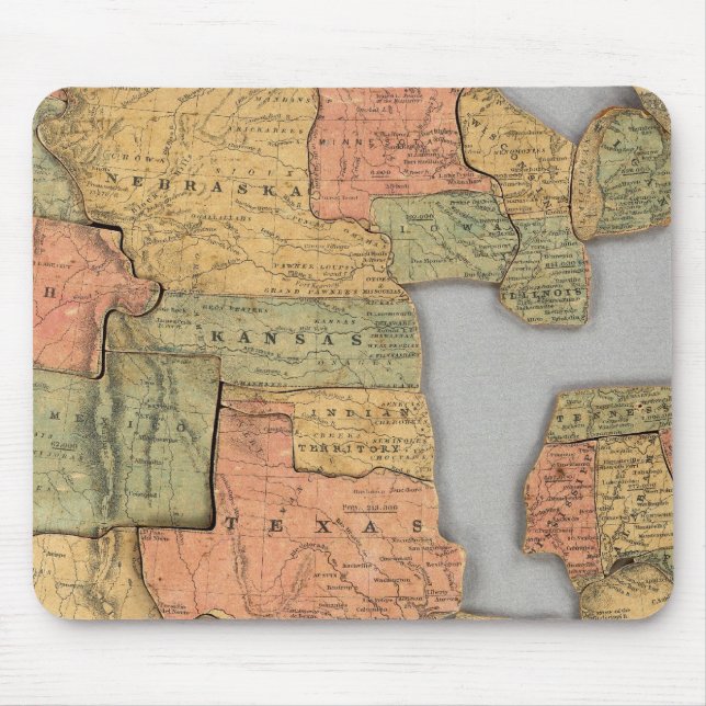 Map of the United States and Canada Mouse Mat (Front)