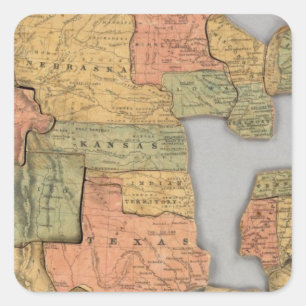 Map of the United States and Canada Square Sticker