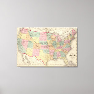 Map of the United States and Territories Canvas Print
