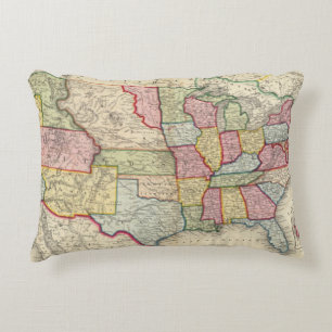 Map Of The United States, And Territories Decorative Cushion