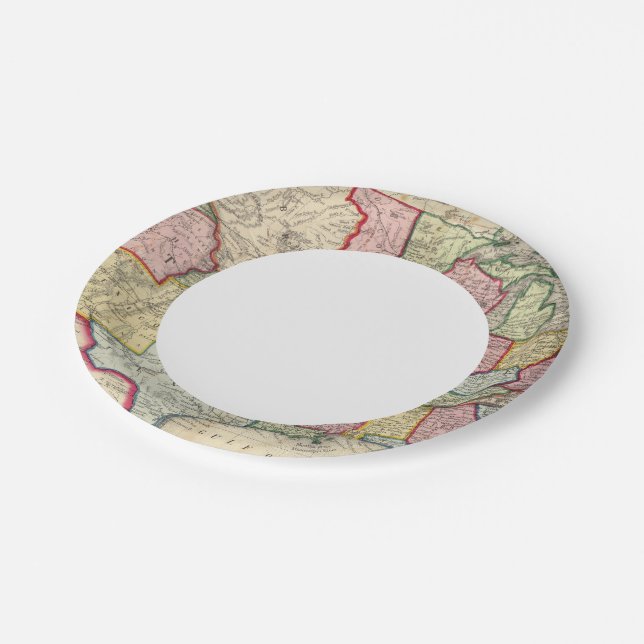 Map Of The United States, And Territories Paper Plate (Angled)