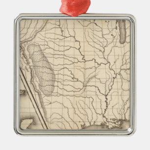 Map of the United States and Texas Metal Tree Decoration