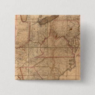 Map of the United States By Abraham Bradley Junior 15 Cm Square Badge