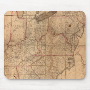 Map of the United States By Abraham Bradley Junior Mouse Mat