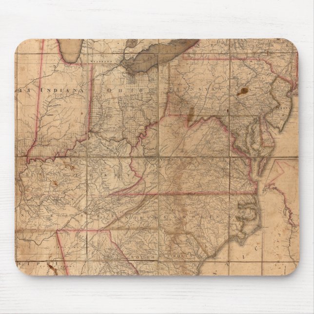 Map of the United States By Abraham Bradley Junior Mouse Mat (Front)