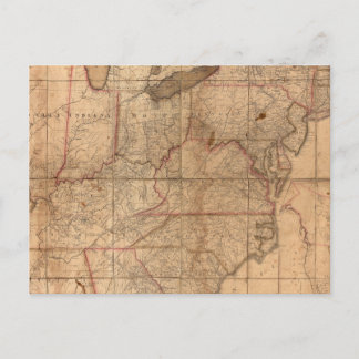 Map of the United States By Abraham Bradley Junior Postcard