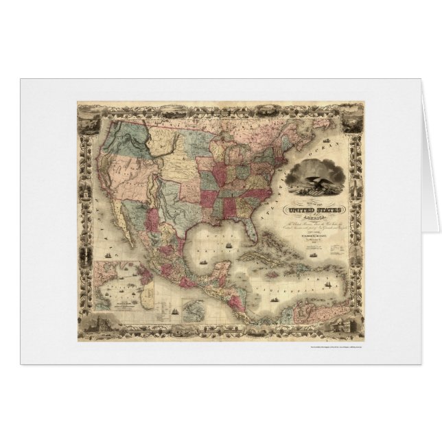 Map of the United States by Colton 1850 (Front Horizontal)